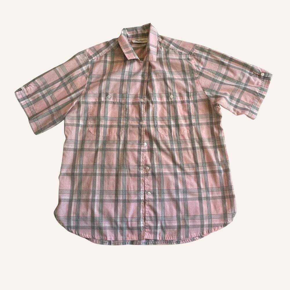PARTNERS BY MERVYN'S vintage shirt, button up collar short sleeve size 10